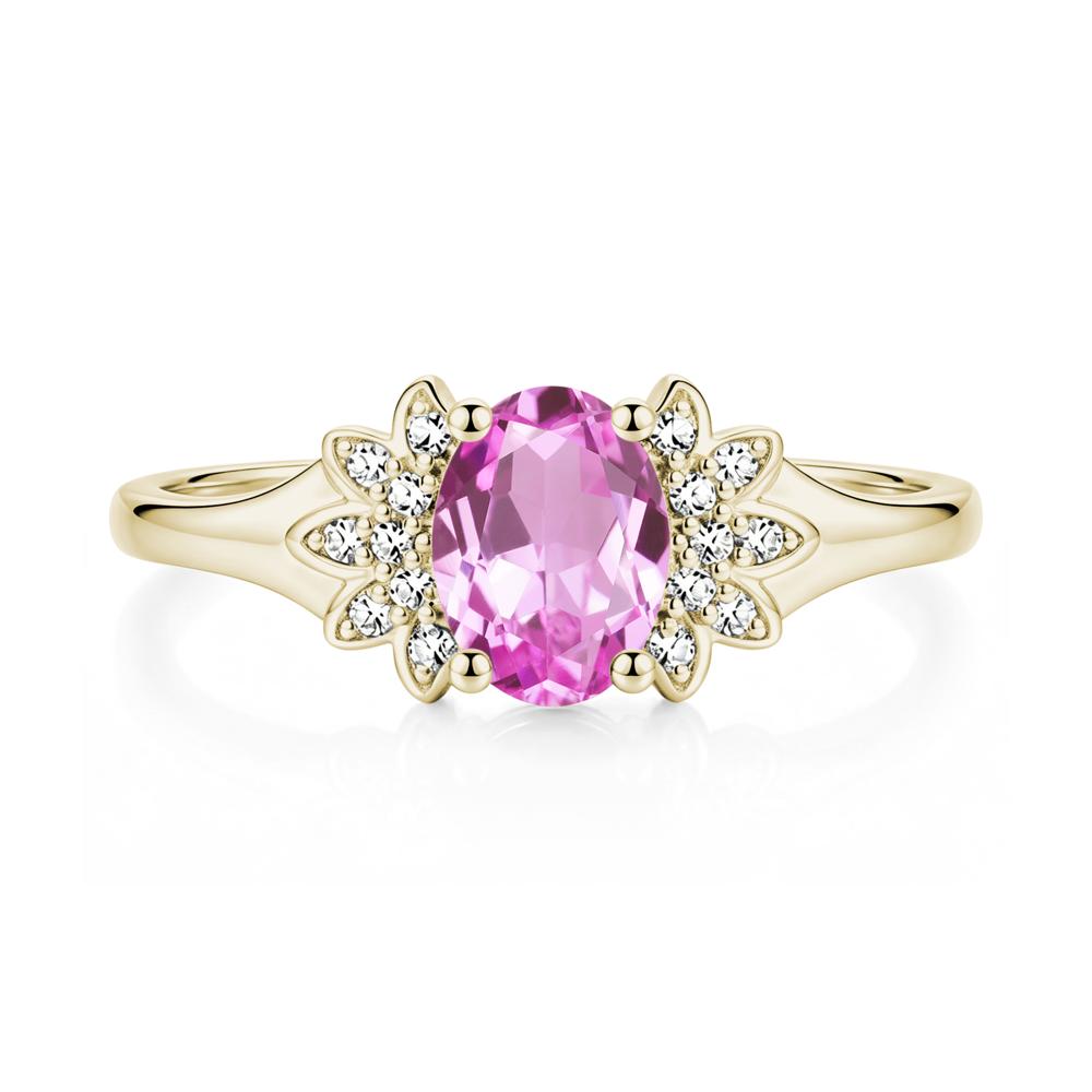 Oval Shaped London Blue Topaz Cluster Cocktail Ring - LUO Jewelry #gemstone_Pink Sapphire