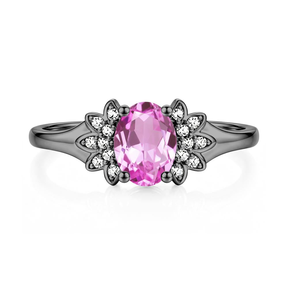 Oval Shaped London Blue Topaz Cluster Cocktail Ring - LUO Jewelry #gemstone_Pink Sapphire