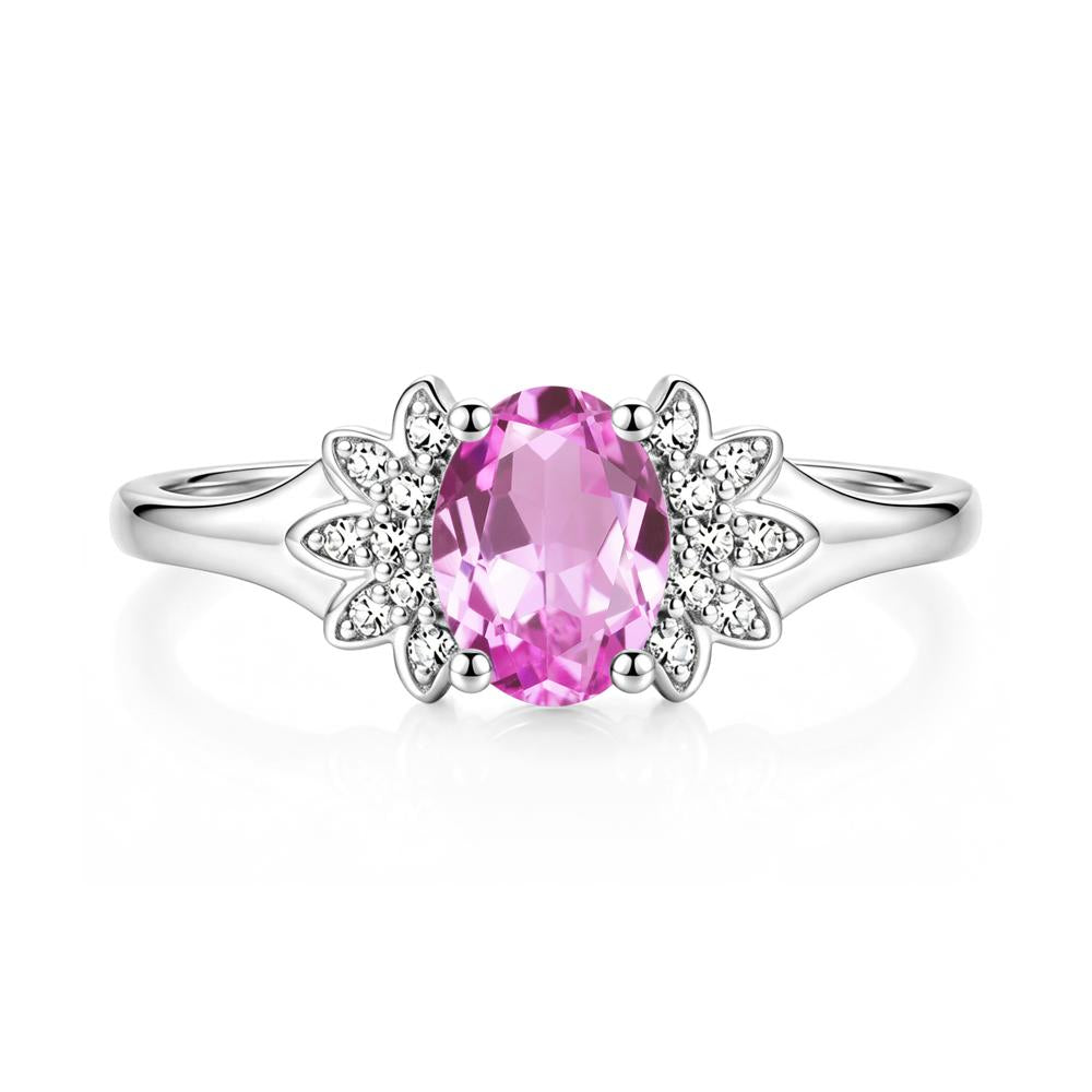Oval Shaped London Blue Topaz Cluster Cocktail Ring - LUO Jewelry #gemstone_Pink Sapphire