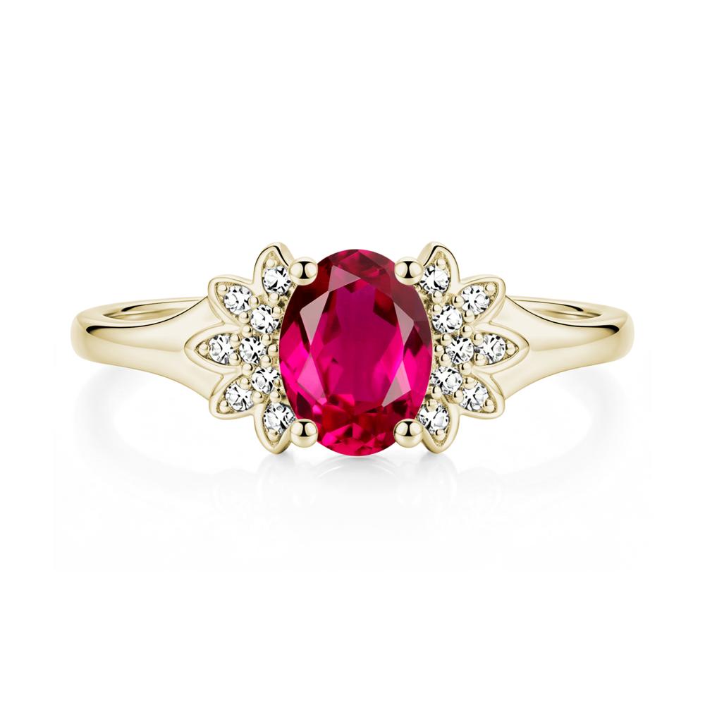 Oval Shaped London Blue Topaz Cluster Cocktail Ring - LUO Jewelry #gemstone_Ruby