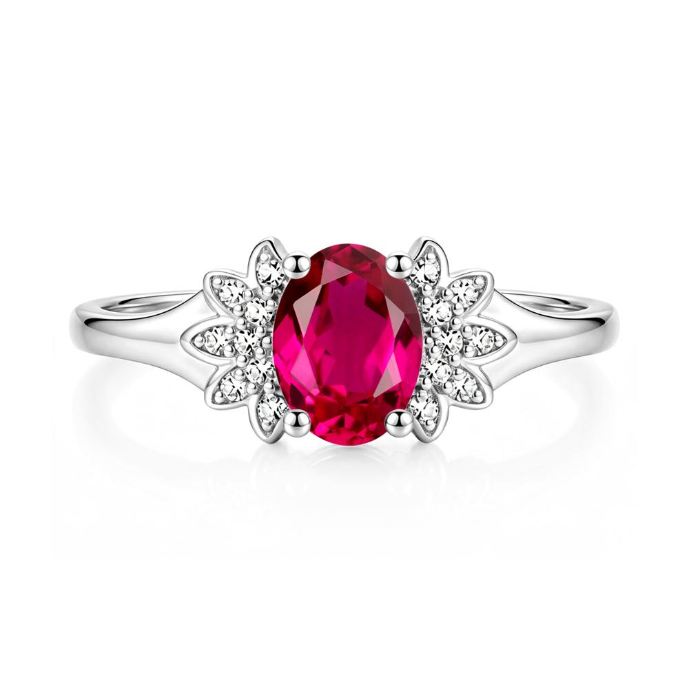 Oval Shaped London Blue Topaz Cluster Cocktail Ring - LUO Jewelry #gemstone_Ruby