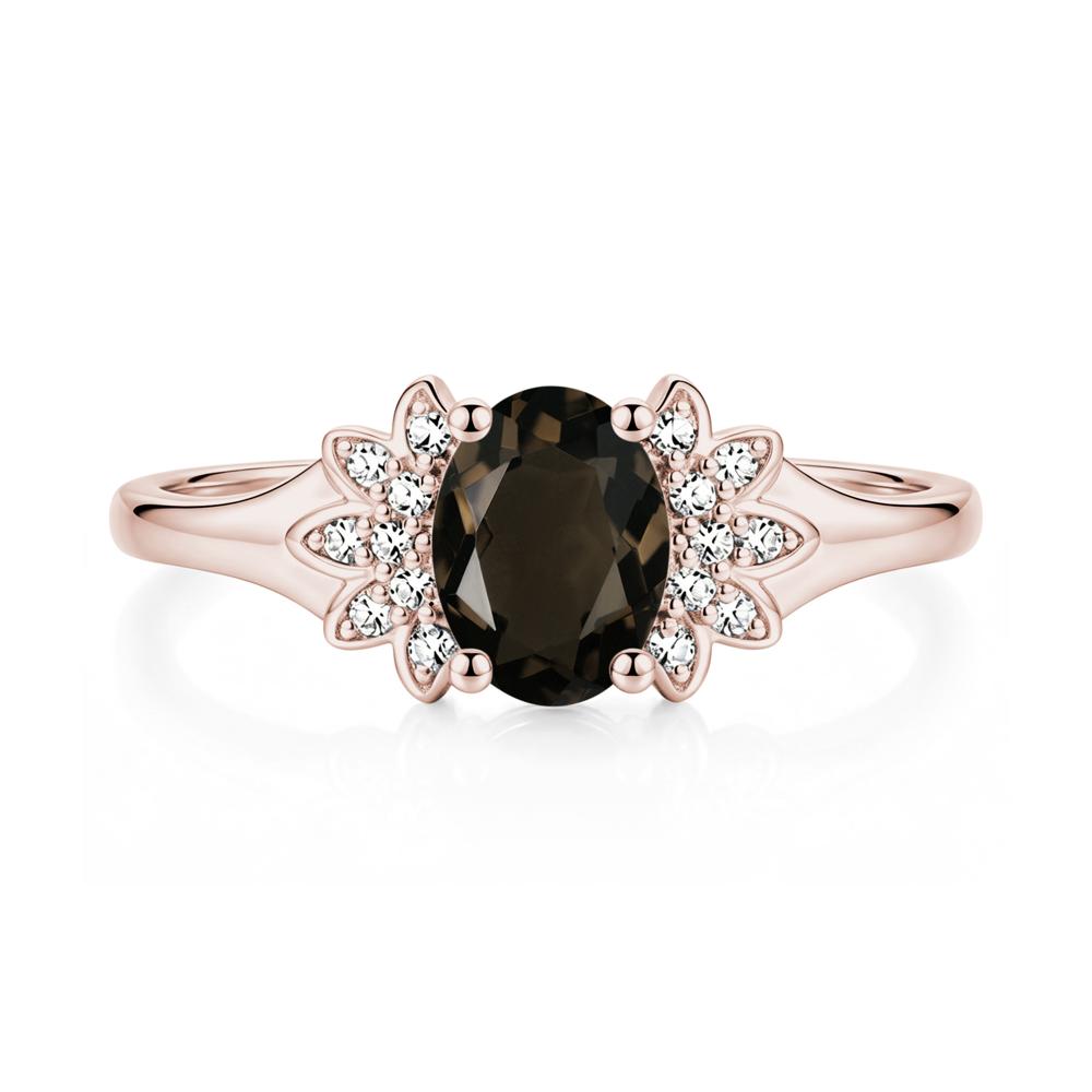 Oval Shaped London Blue Topaz Cluster Cocktail Ring - LUO Jewelry #gemstone_Smoky Quartz