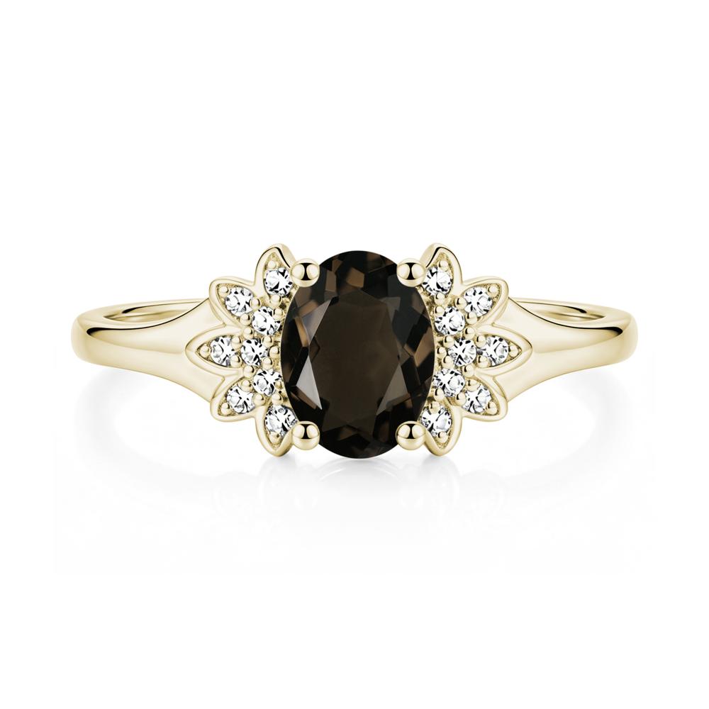 Oval Shaped London Blue Topaz Cluster Cocktail Ring - LUO Jewelry #gemstone_Smoky Quartz