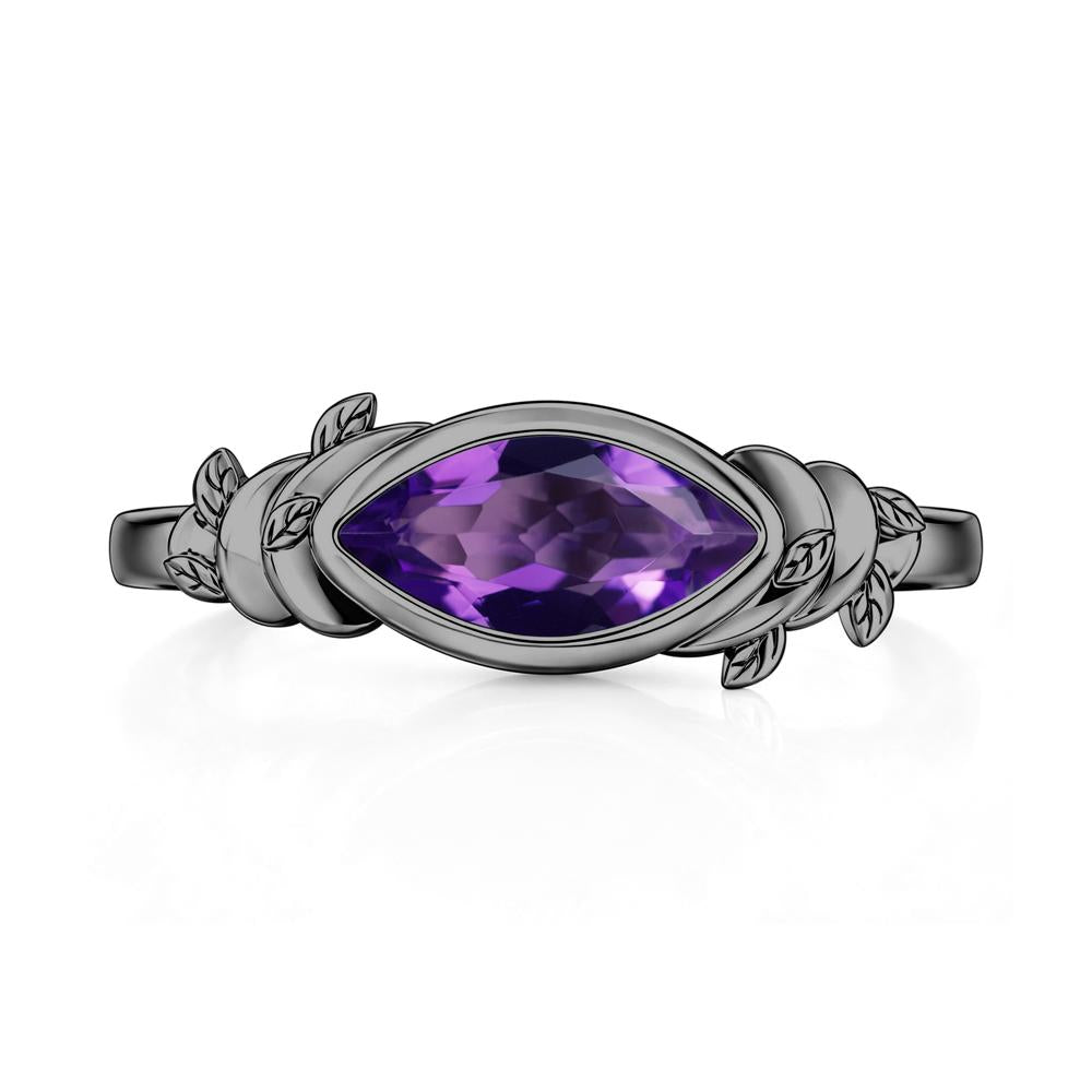 East West Marquise Cut Garnet Leaf and Vine Ring - LUO Jewelry #gemstone_Amethyst