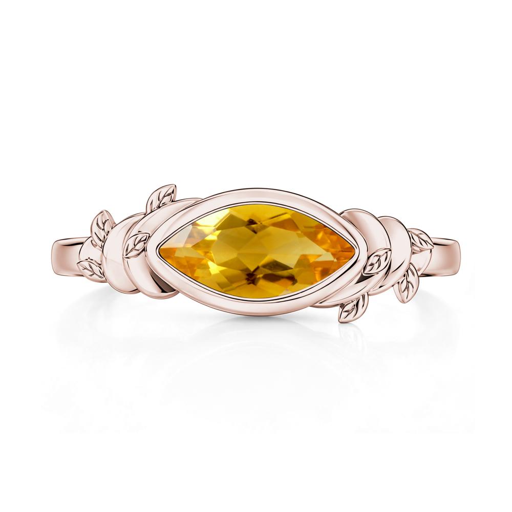 East West Marquise Cut Garnet Leaf and Vine Ring - LUO Jewelry #gemstone_Citrine