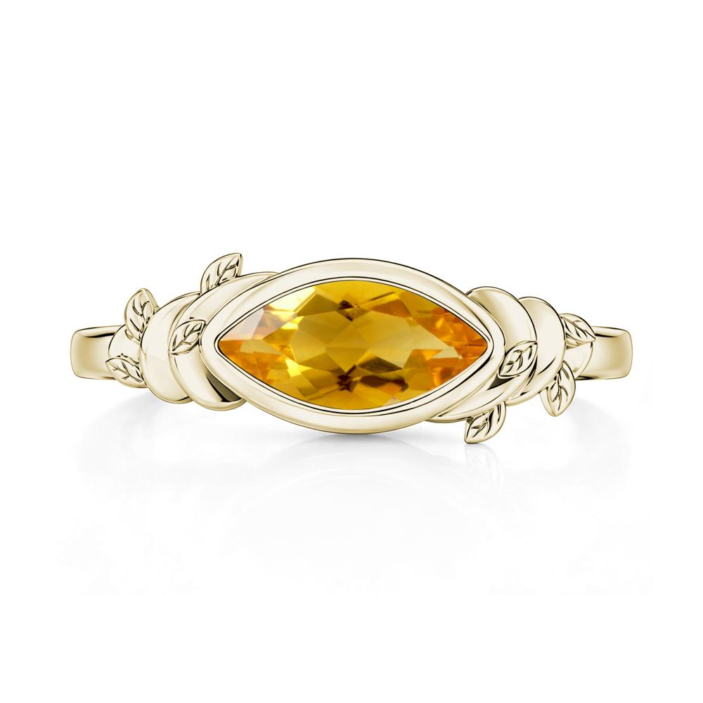 East West Marquise Cut Garnet Leaf and Vine Ring - LUO Jewelry #gemstone_Citrine
