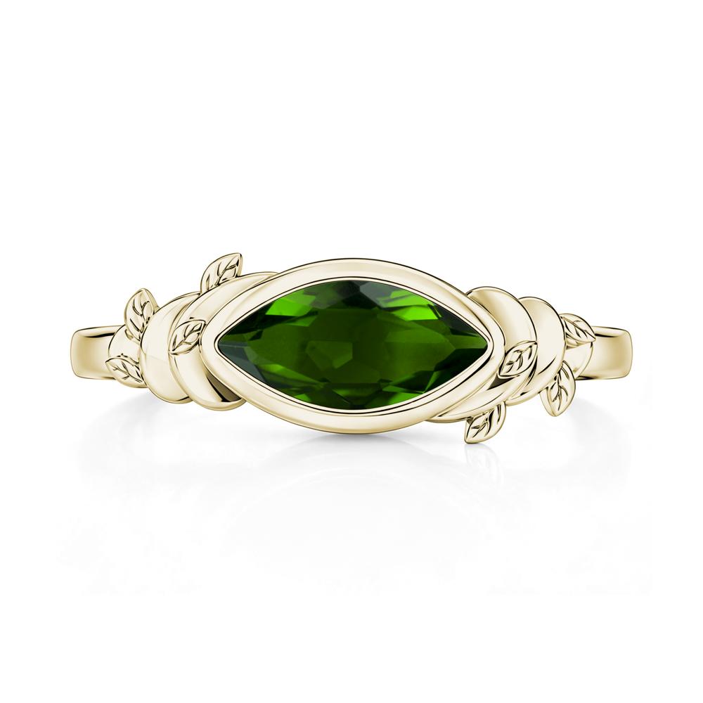 East West Marquise Cut Garnet Leaf and Vine Ring - LUO Jewelry #gemstone_Diopside