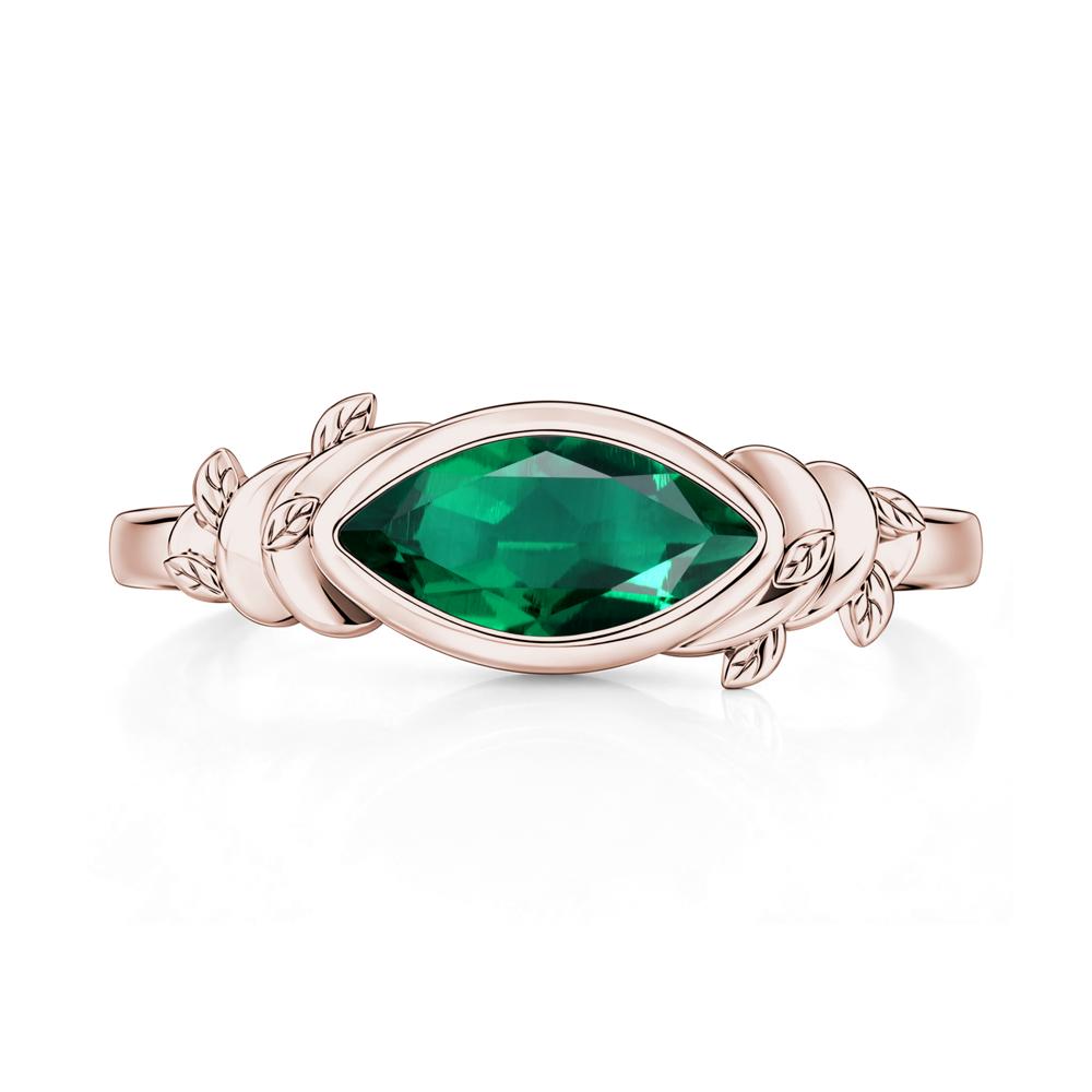 East West Marquise Cut Garnet Leaf and Vine Ring - LUO Jewelry #gemstone_Emerald