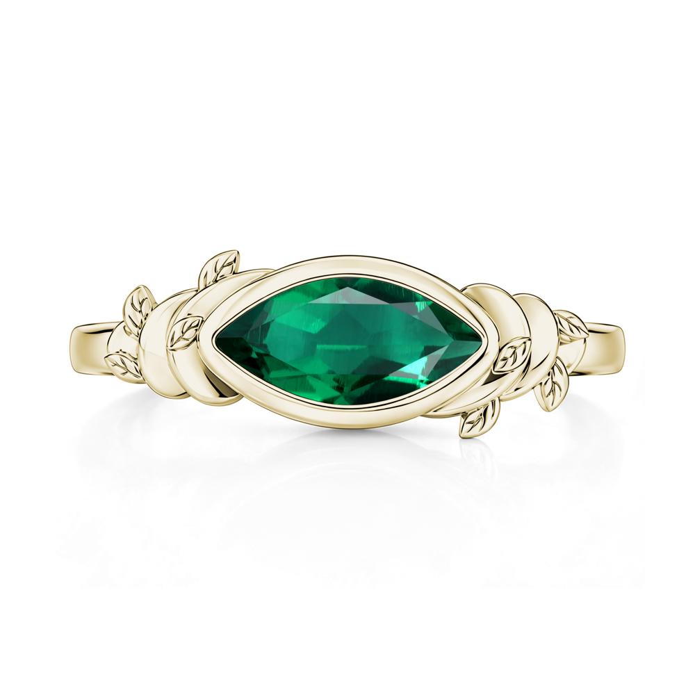East West Marquise Cut Garnet Leaf and Vine Ring - LUO Jewelry #gemstone_Emerald
