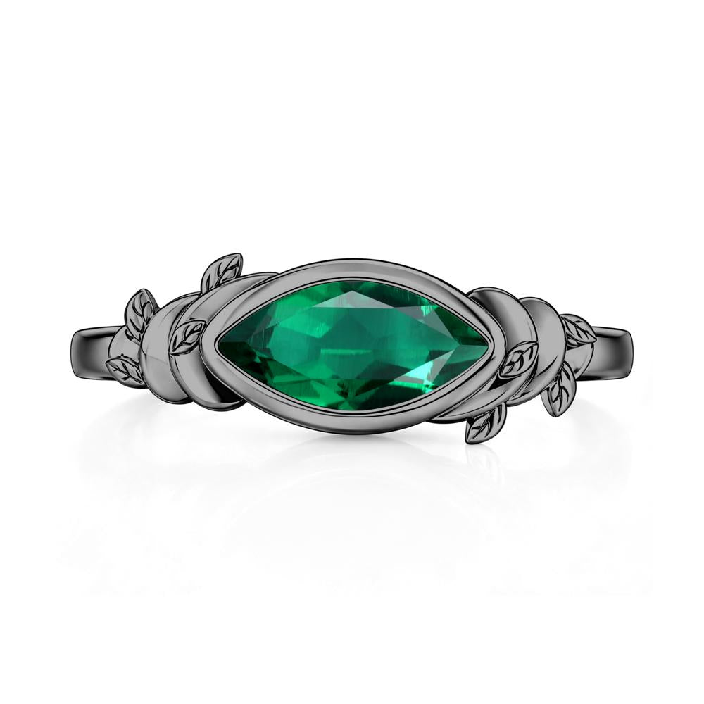 East West Marquise Cut Garnet Leaf and Vine Ring - LUO Jewelry #gemstone_Emerald