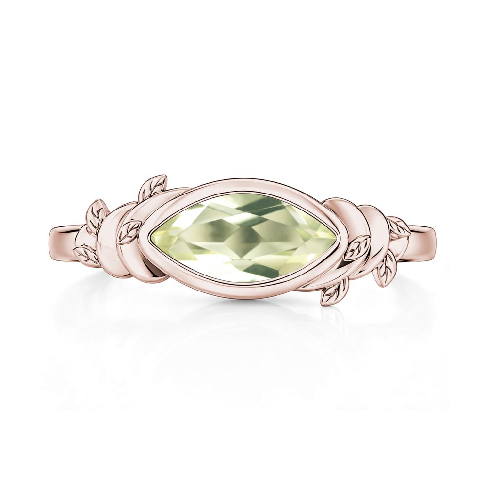 East West Marquise Cut Garnet Leaf and Vine Ring - LUO Jewelry #gemstone_Lemon Quartz
