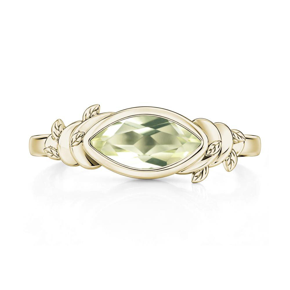East West Marquise Cut Garnet Leaf and Vine Ring - LUO Jewelry #gemstone_Lemon Quartz