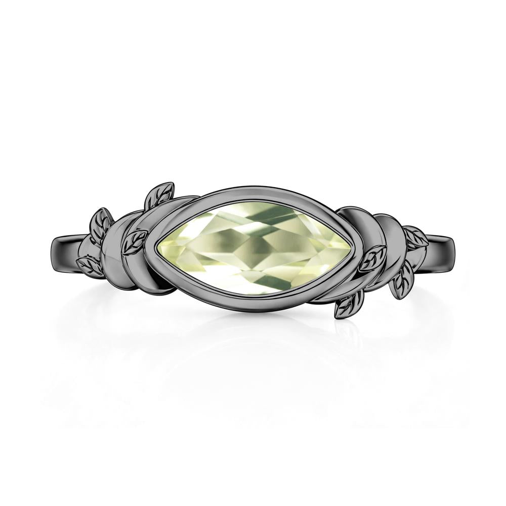East West Marquise Cut Garnet Leaf and Vine Ring - LUO Jewelry #gemstone_Lemon Quartz
