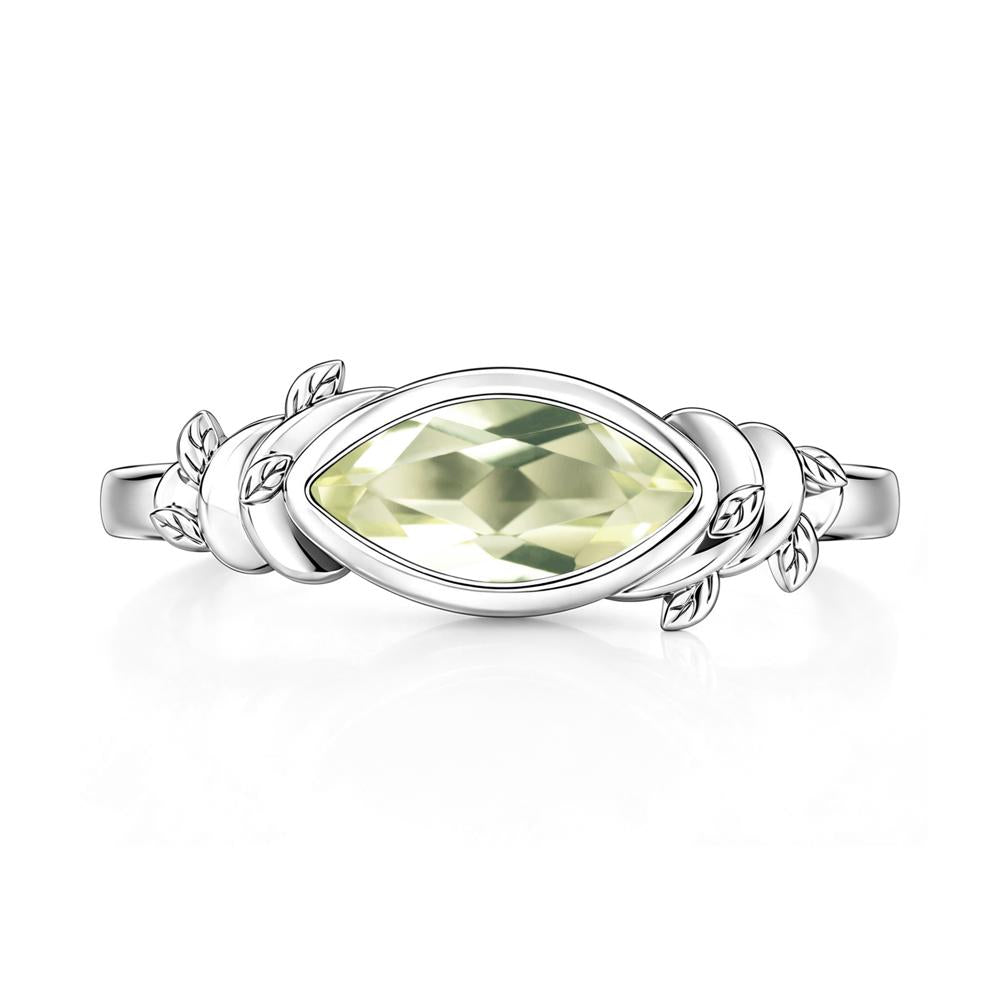 East West Marquise Cut Garnet Leaf and Vine Ring - LUO Jewelry #gemstone_Lemon Quartz
