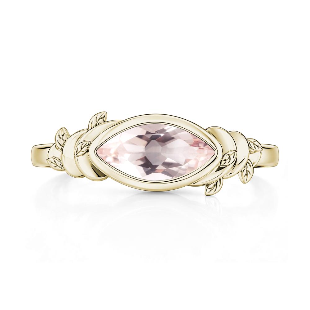 East West Marquise Cut Garnet Leaf and Vine Ring - LUO Jewelry #gemstone_Morganite