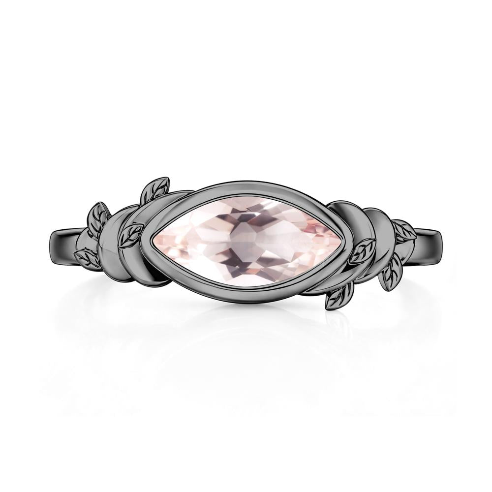 East West Marquise Cut Garnet Leaf and Vine Ring - LUO Jewelry #gemstone_Morganite