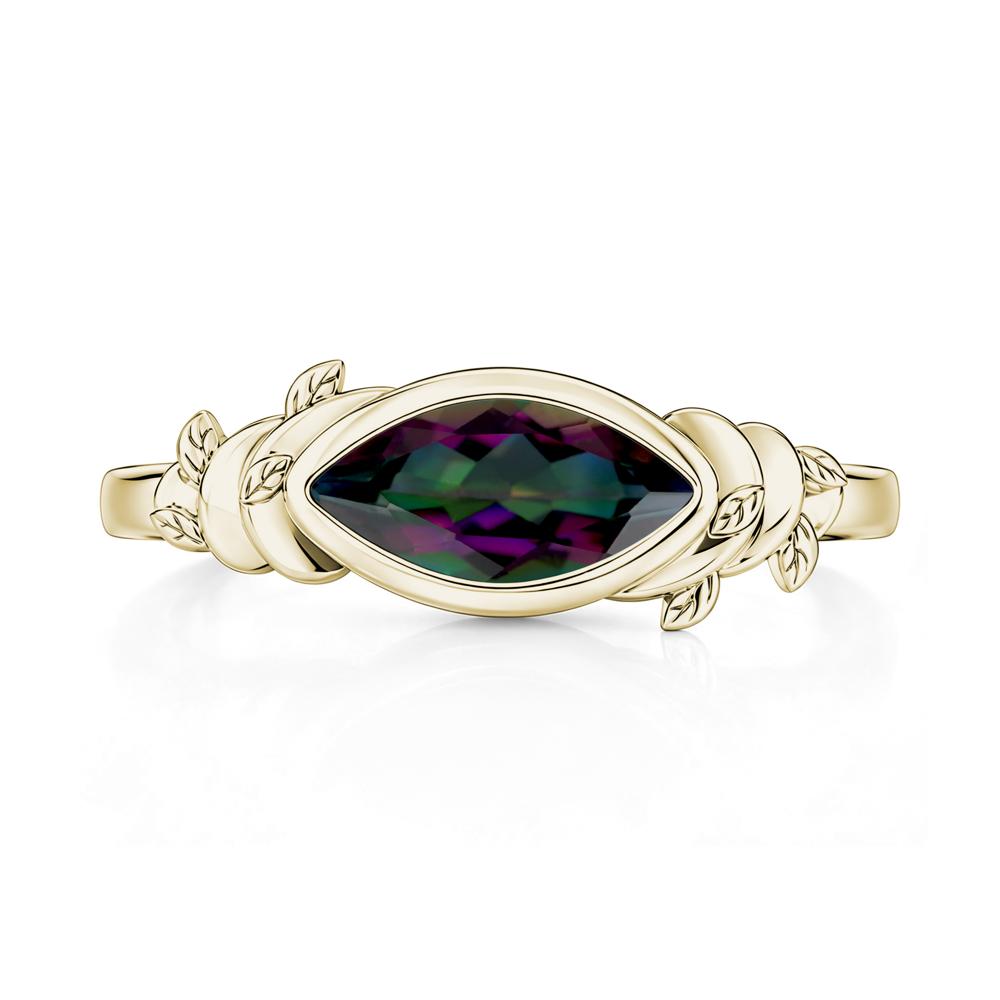 East West Marquise Cut Garnet Leaf and Vine Ring - LUO Jewelry #gemstone_Mystic Topaz