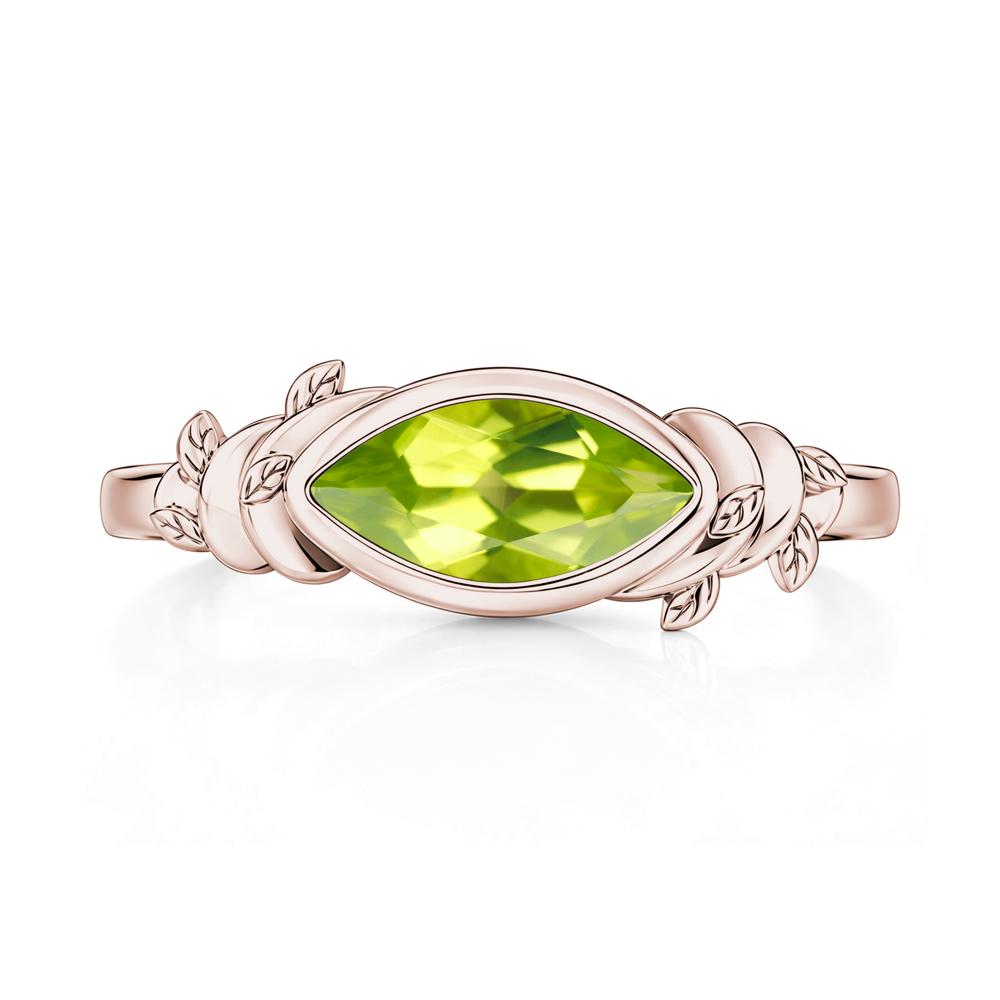 East West Marquise Cut Garnet Leaf and Vine Ring - LUO Jewelry #gemstone_Peridot