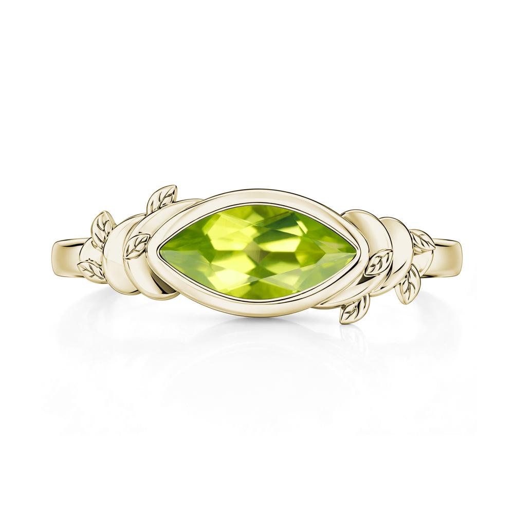 East West Marquise Cut Garnet Leaf and Vine Ring - LUO Jewelry #gemstone_Peridot