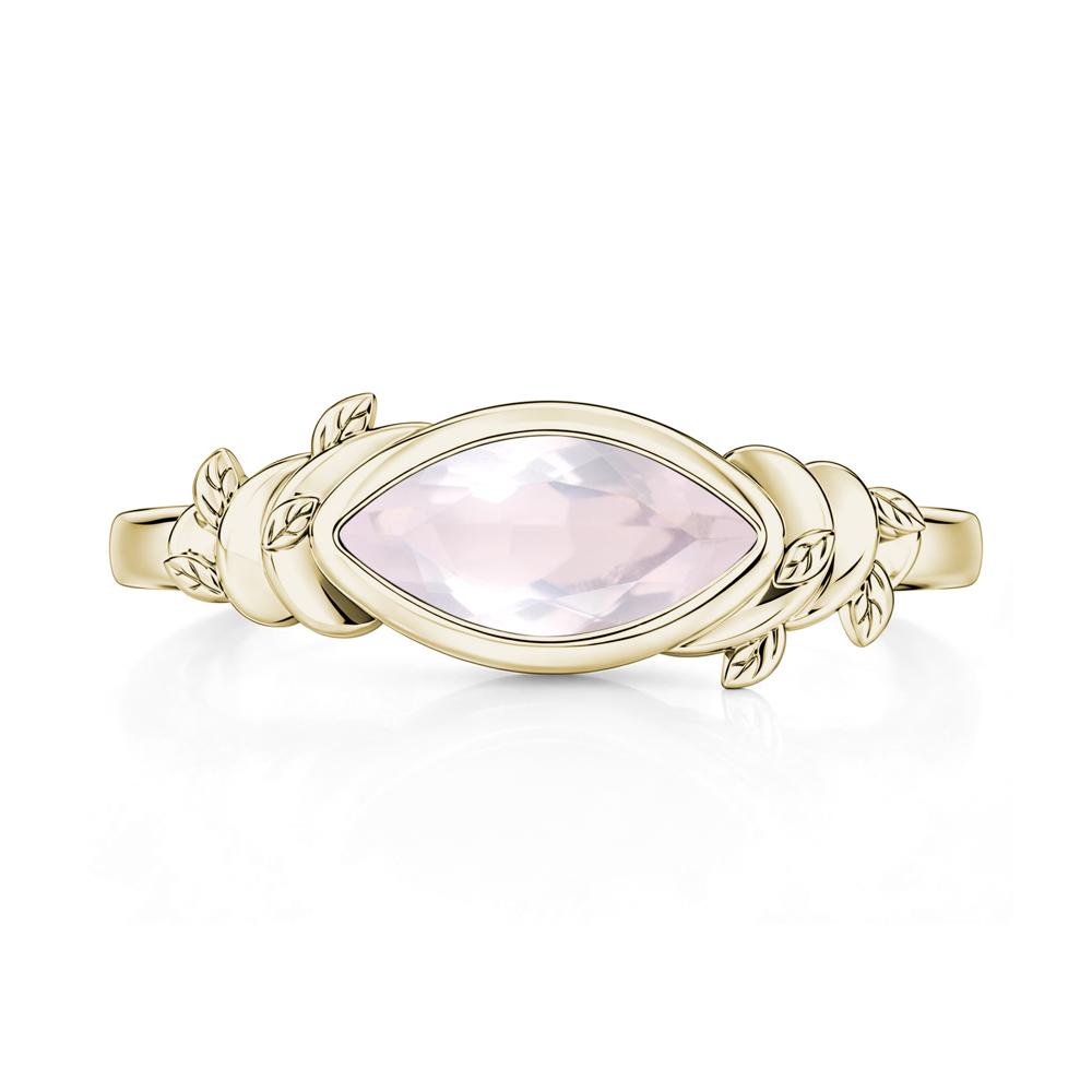 East West Marquise Cut Garnet Leaf and Vine Ring - LUO Jewelry #gemstone_Rose Quartz