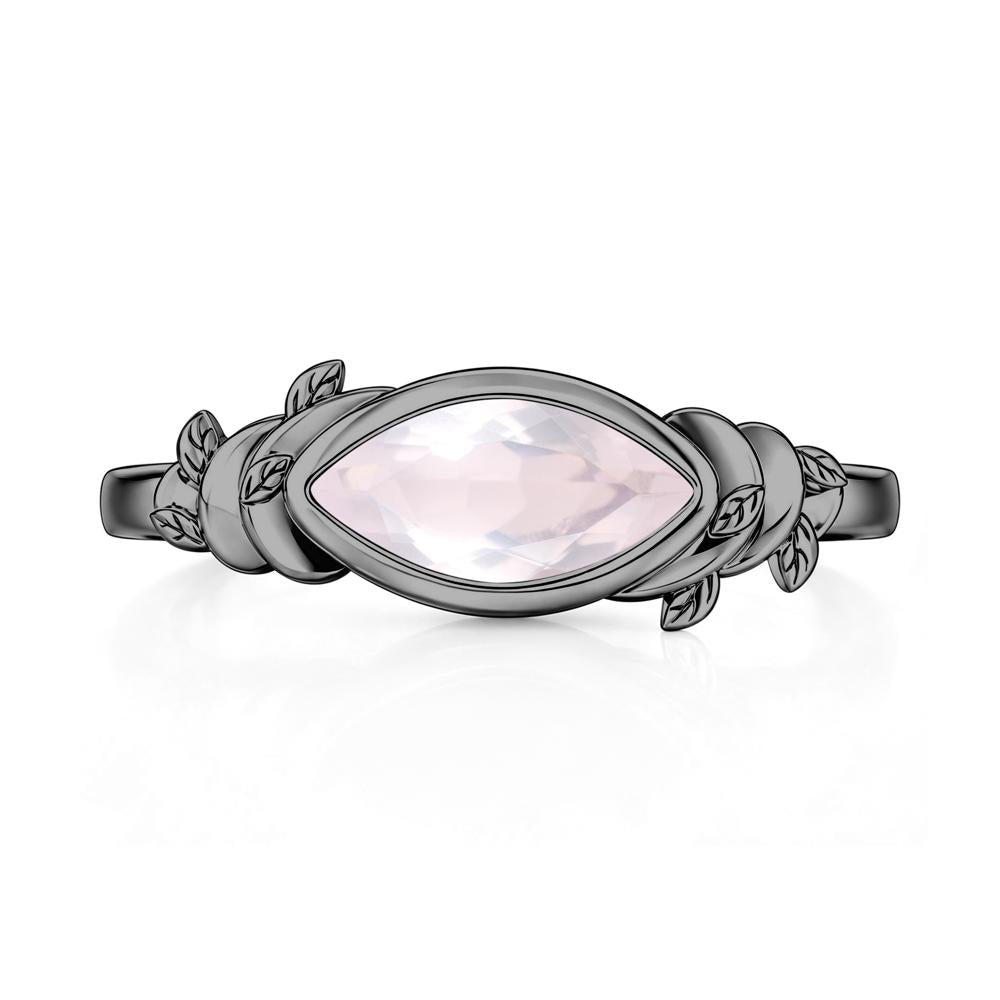 East West Marquise Cut Garnet Leaf and Vine Ring - LUO Jewelry #gemstone_Rose Quartz