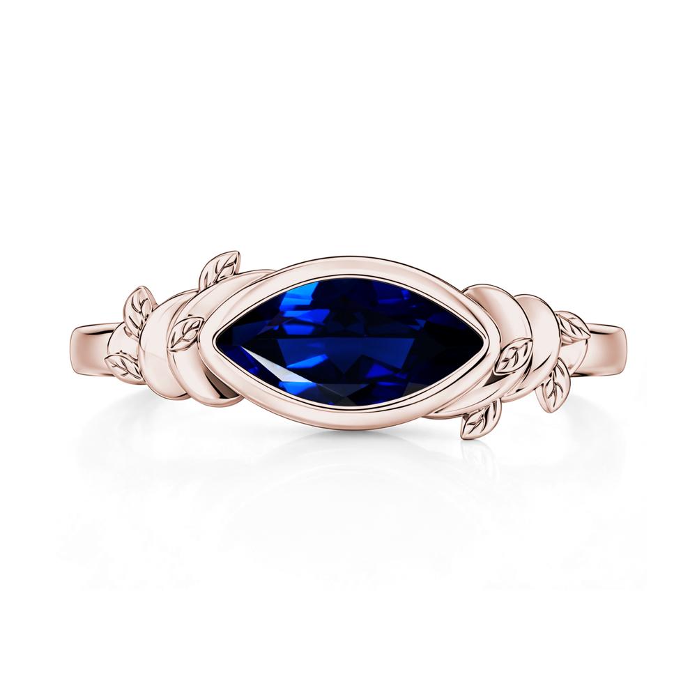 East West Marquise Cut Garnet Leaf and Vine Ring - LUO Jewelry #gemstone_Sapphire