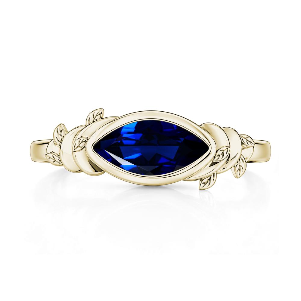 East West Marquise Cut Garnet Leaf and Vine Ring - LUO Jewelry #gemstone_Sapphire