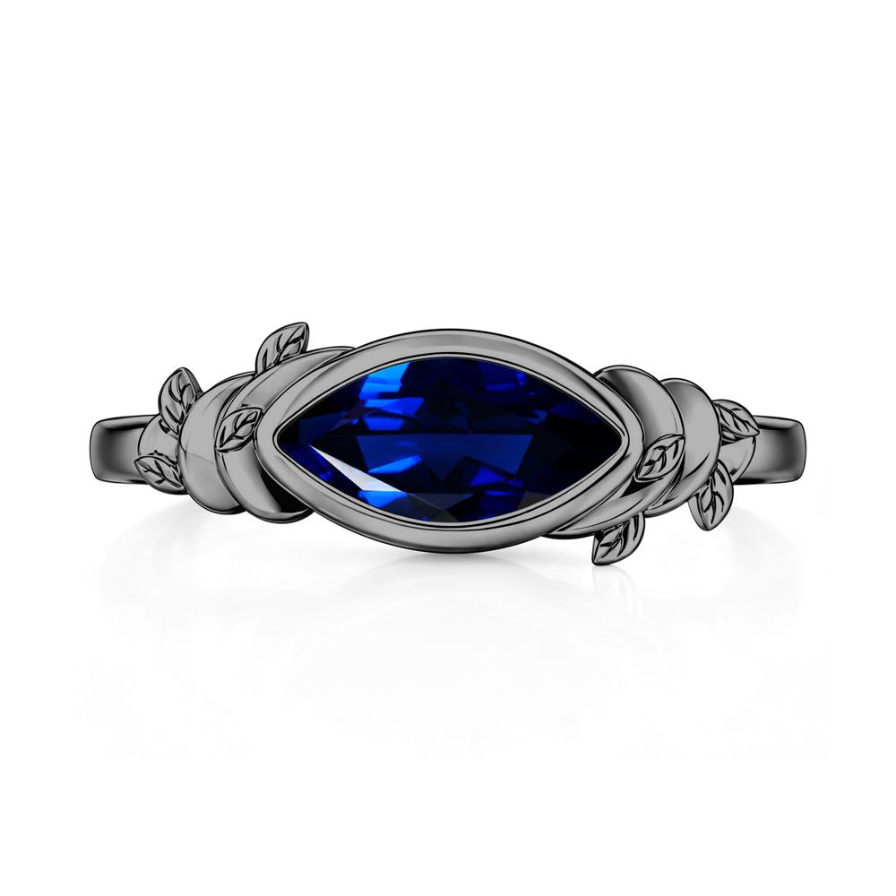 East West Marquise Cut Garnet Leaf and Vine Ring - LUO Jewelry #gemstone_Sapphire
