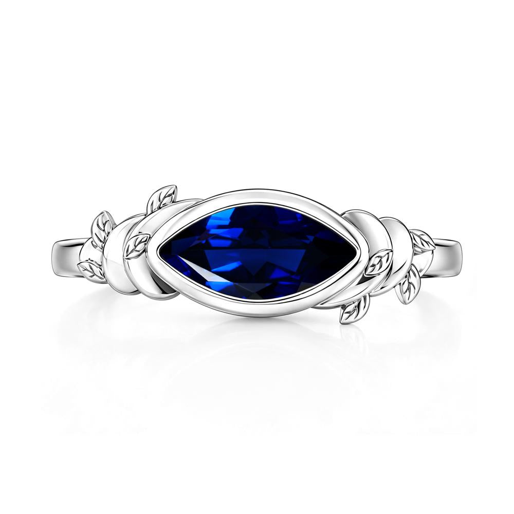 East West Marquise Cut Garnet Leaf and Vine Ring - LUO Jewelry #gemstone_Sapphire