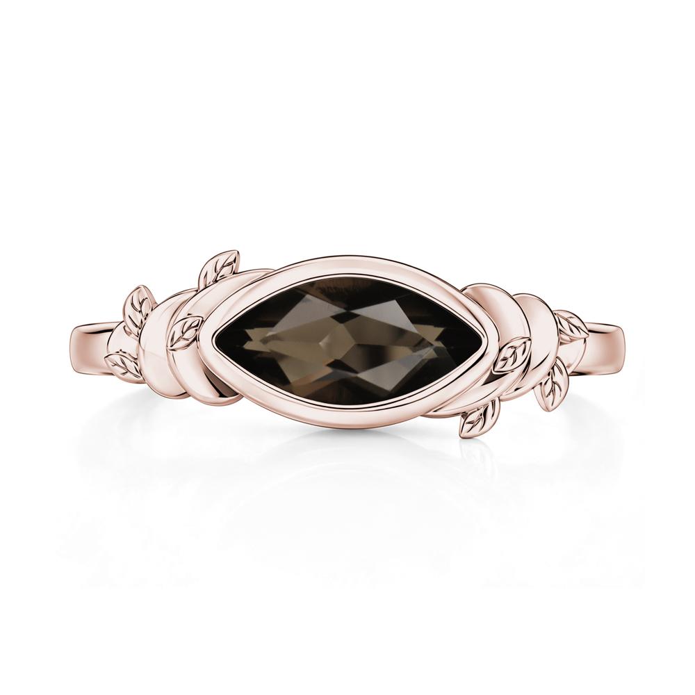 East West Marquise Cut Garnet Leaf and Vine Ring - LUO Jewelry #gemstone_Smoky Quartz