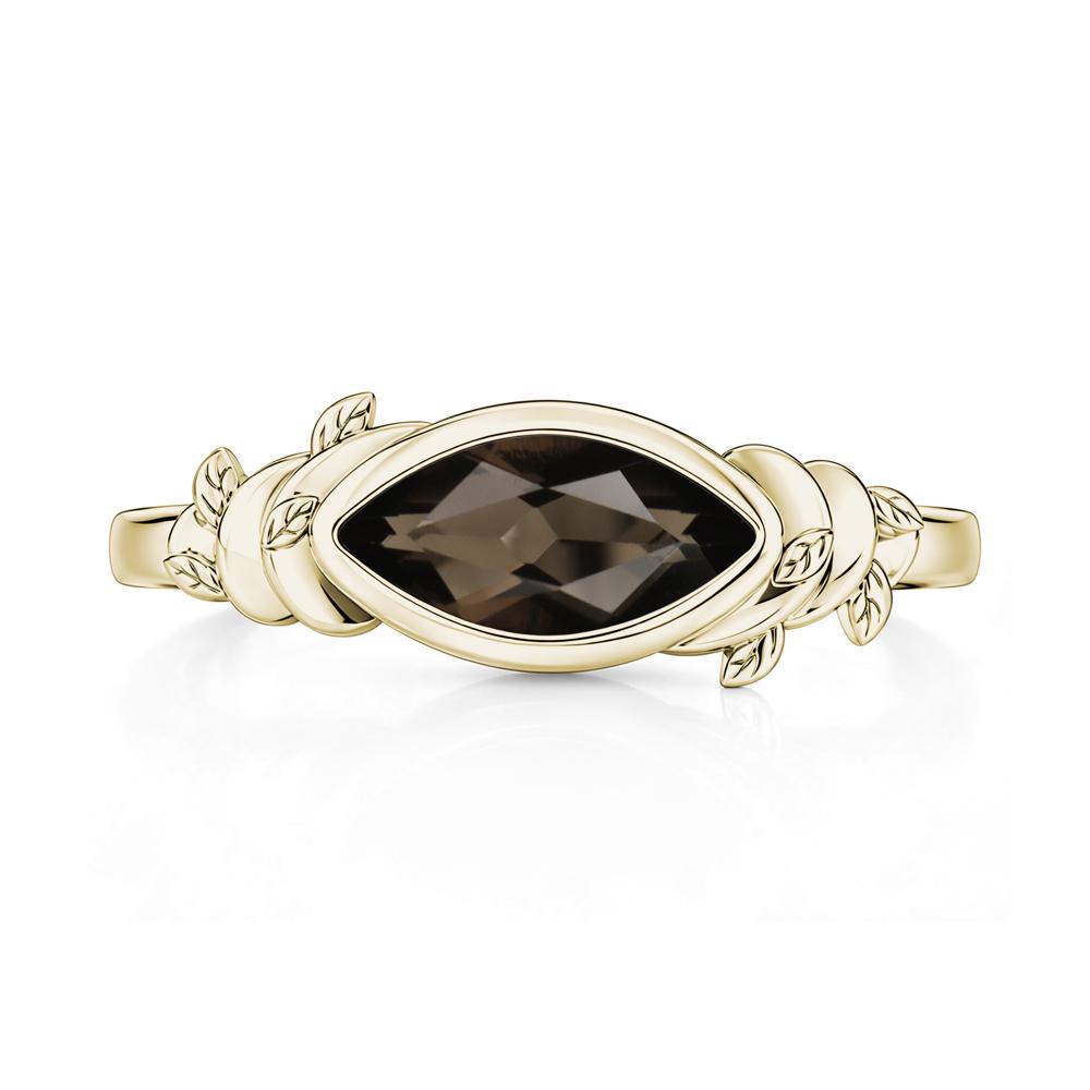 East West Marquise Cut Garnet Leaf and Vine Ring - LUO Jewelry #gemstone_Smoky Quartz