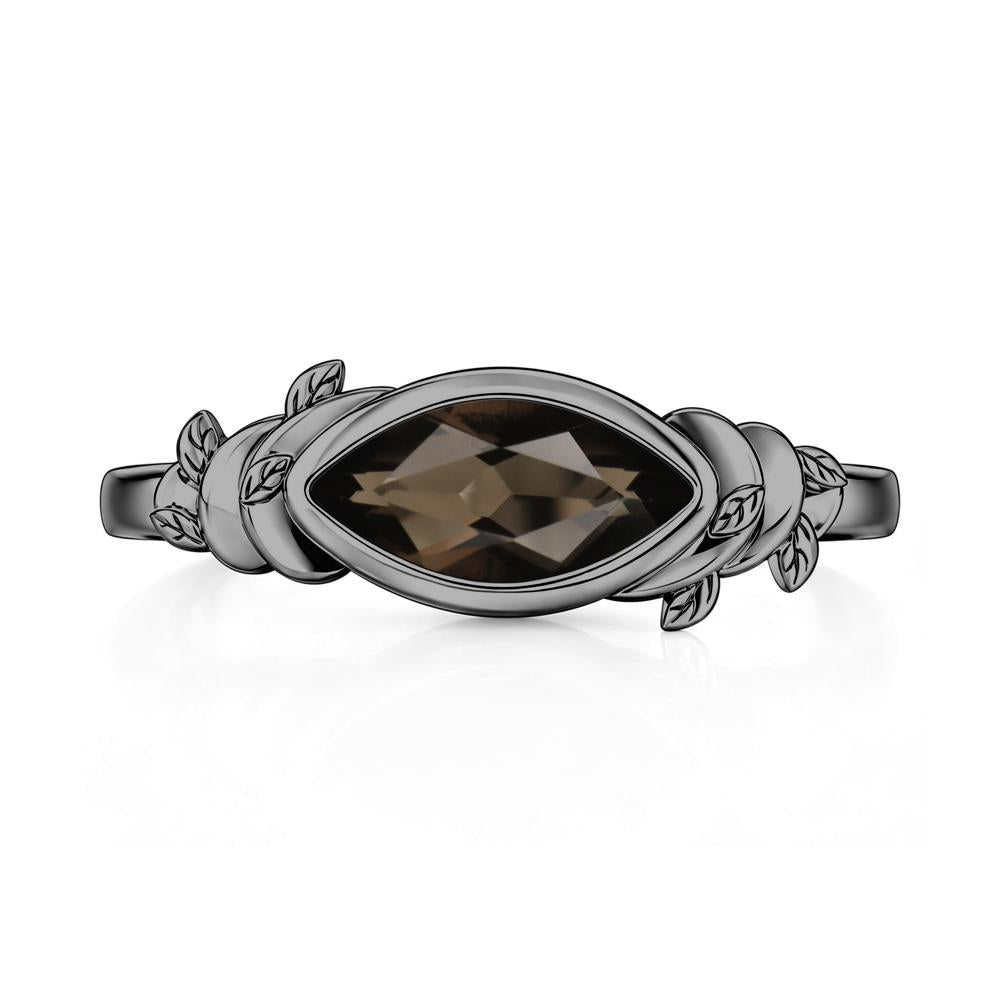 East West Marquise Cut Garnet Leaf and Vine Ring - LUO Jewelry #gemstone_Smoky Quartz