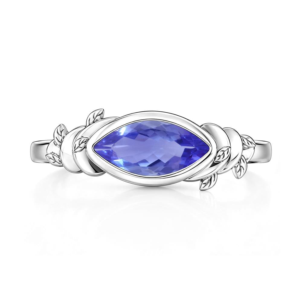 East West Marquise Cut Garnet Leaf and Vine Ring - LUO Jewelry #gemstone_Tanzanite