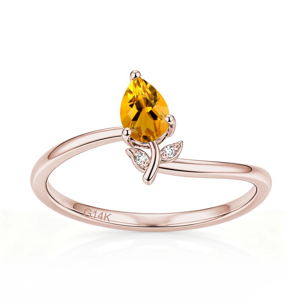 Nature Inspired Pear Cut Sapphire Floral Ring - LUO Jewelry #gemstone_Citrine