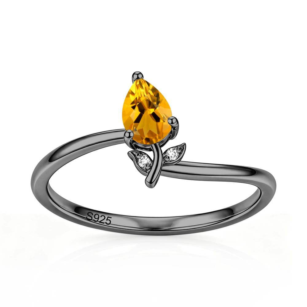 Nature Inspired Pear Cut Sapphire Floral Ring - LUO Jewelry #gemstone_Citrine