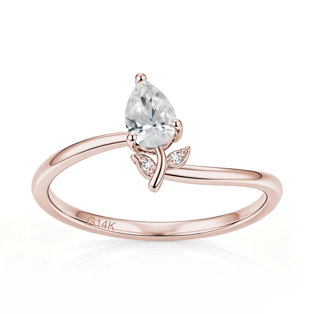 Nature Inspired Pear Cut Sapphire Floral Ring - LUO Jewelry #gemstone_Cubic Zirconia
