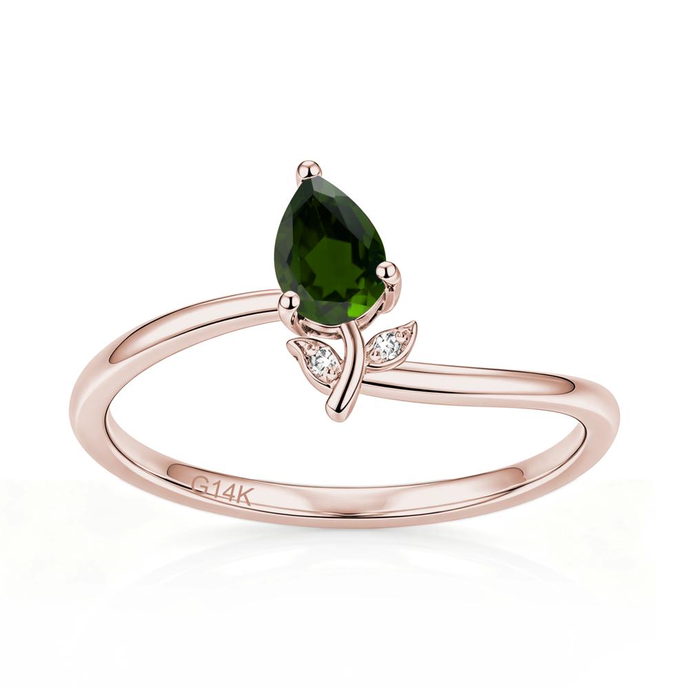 Nature Inspired Pear Cut Sapphire Floral Ring - LUO Jewelry #gemstone_Diopside