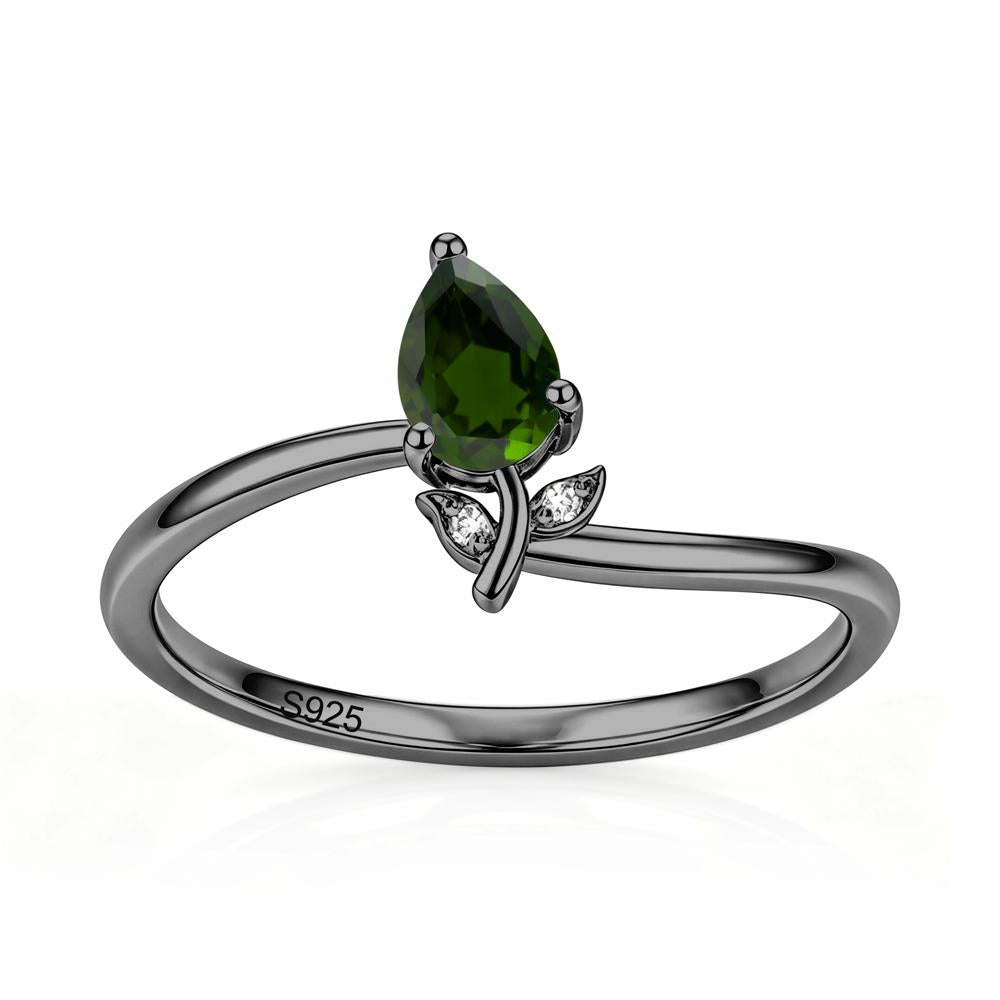 Nature Inspired Pear Cut Sapphire Floral Ring - LUO Jewelry #gemstone_Diopside