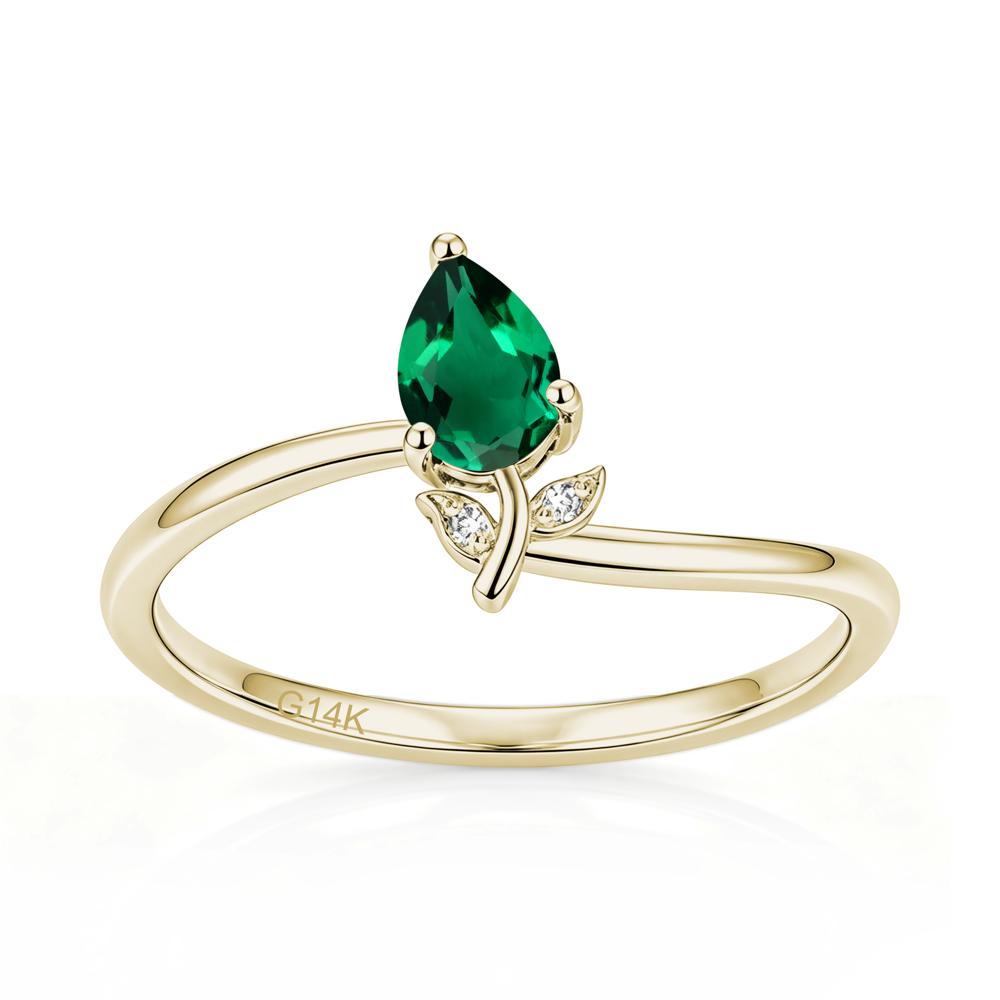 Nature Inspired Pear Cut Sapphire Floral Ring - LUO Jewelry #gemstone_Emerald