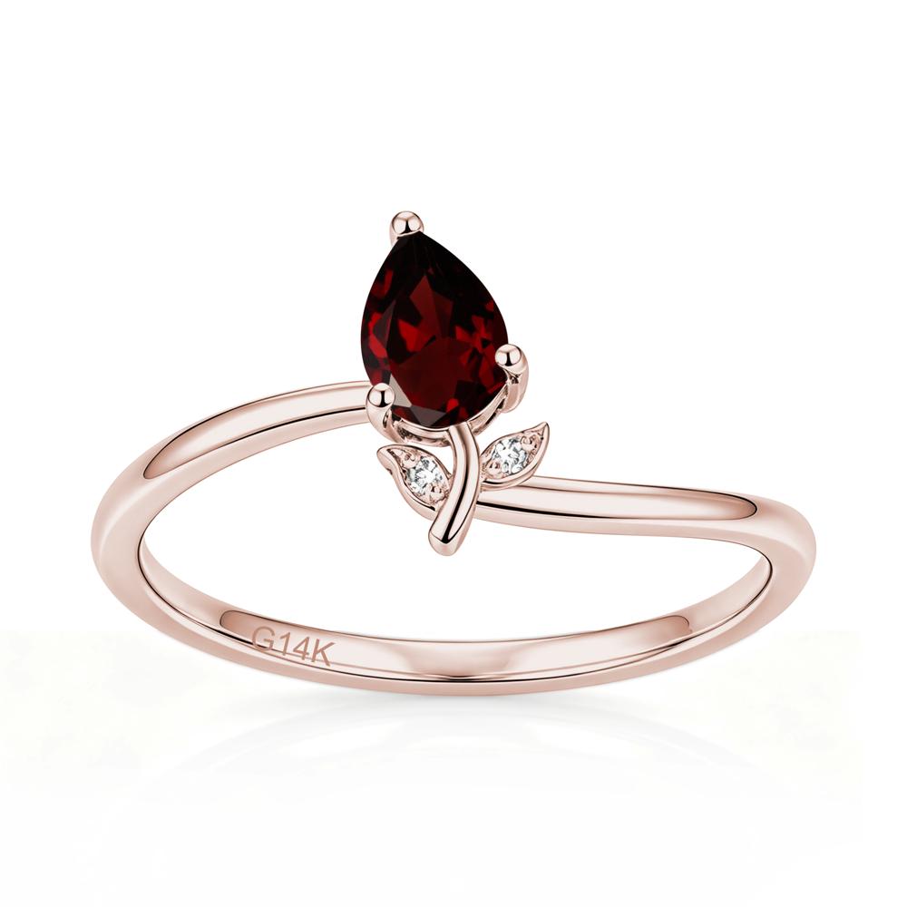 Nature Inspired Pear Cut Sapphire Floral Ring - LUO Jewelry #gemstone_Garnet