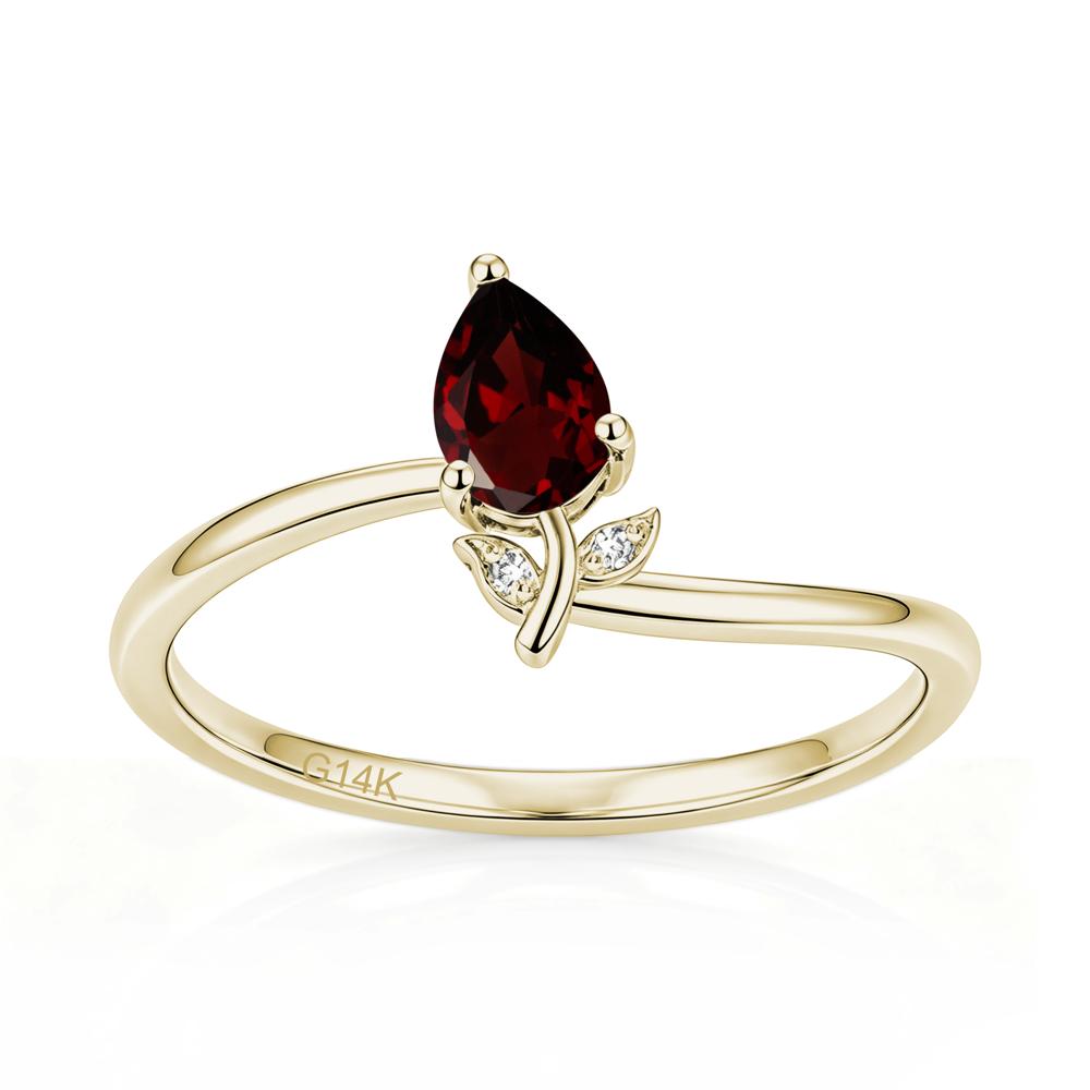 Nature Inspired Pear Cut Sapphire Floral Ring - LUO Jewelry #gemstone_Garnet