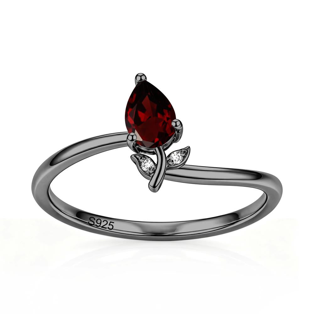 Nature Inspired Pear Cut Sapphire Floral Ring - LUO Jewelry #gemstone_Garnet