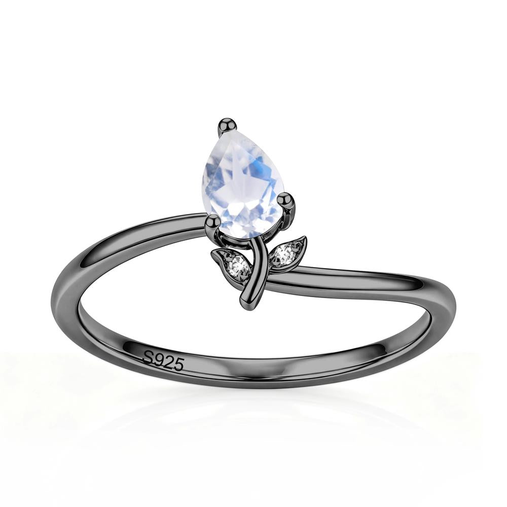 Nature Inspired Pear Cut Sapphire Floral Ring - LUO Jewelry #gemstone_Moonstone