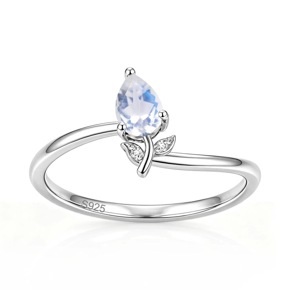 Nature Inspired Pear Cut Sapphire Floral Ring - LUO Jewelry #gemstone_Moonstone