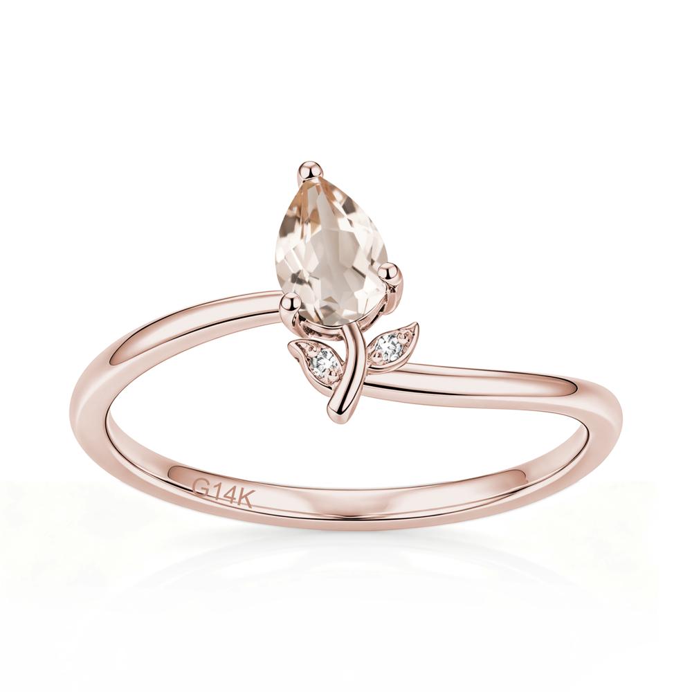 Nature Inspired Pear Cut Sapphire Floral Ring - LUO Jewelry #gemstone_Morganite