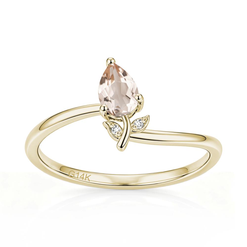 Nature Inspired Pear Cut Sapphire Floral Ring - LUO Jewelry #gemstone_Morganite