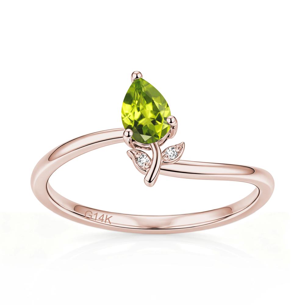 Nature Inspired Pear Cut Sapphire Floral Ring - LUO Jewelry #gemstone_Peridot