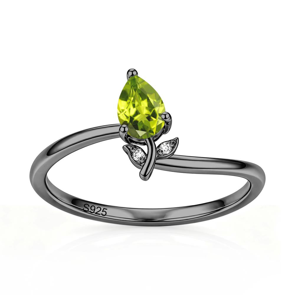 Nature Inspired Pear Cut Sapphire Floral Ring - LUO Jewelry #gemstone_Peridot