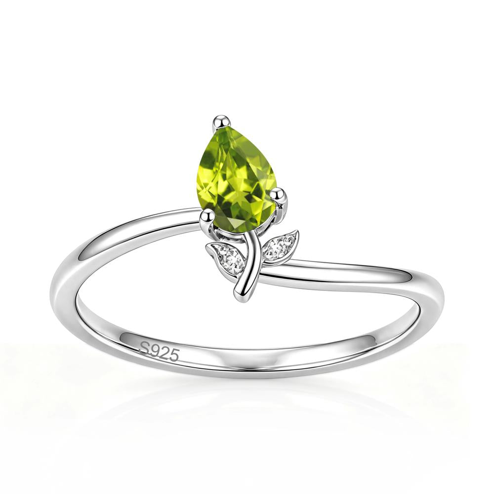 Nature Inspired Pear Cut Sapphire Floral Ring - LUO Jewelry #gemstone_Peridot