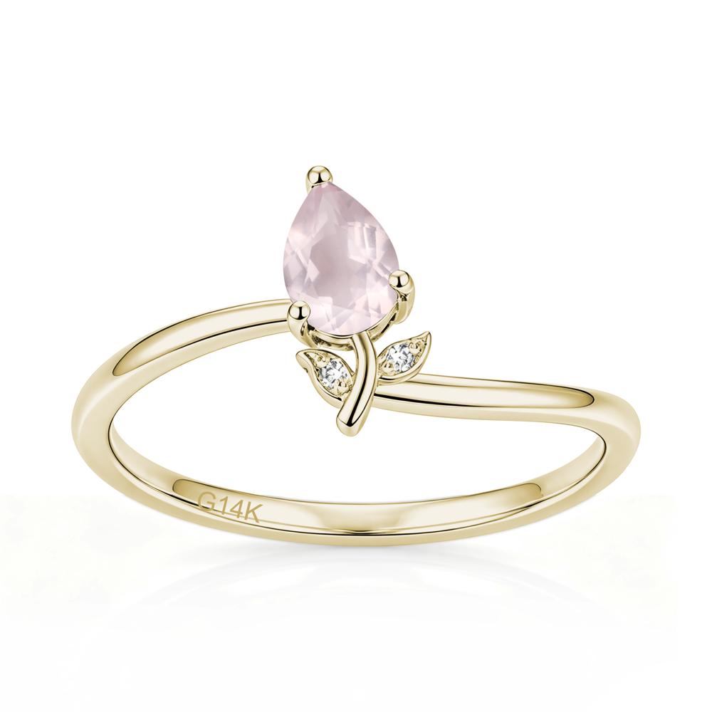 Nature Inspired Pear Cut Sapphire Floral Ring - LUO Jewelry #gemstone_Rose Quartz